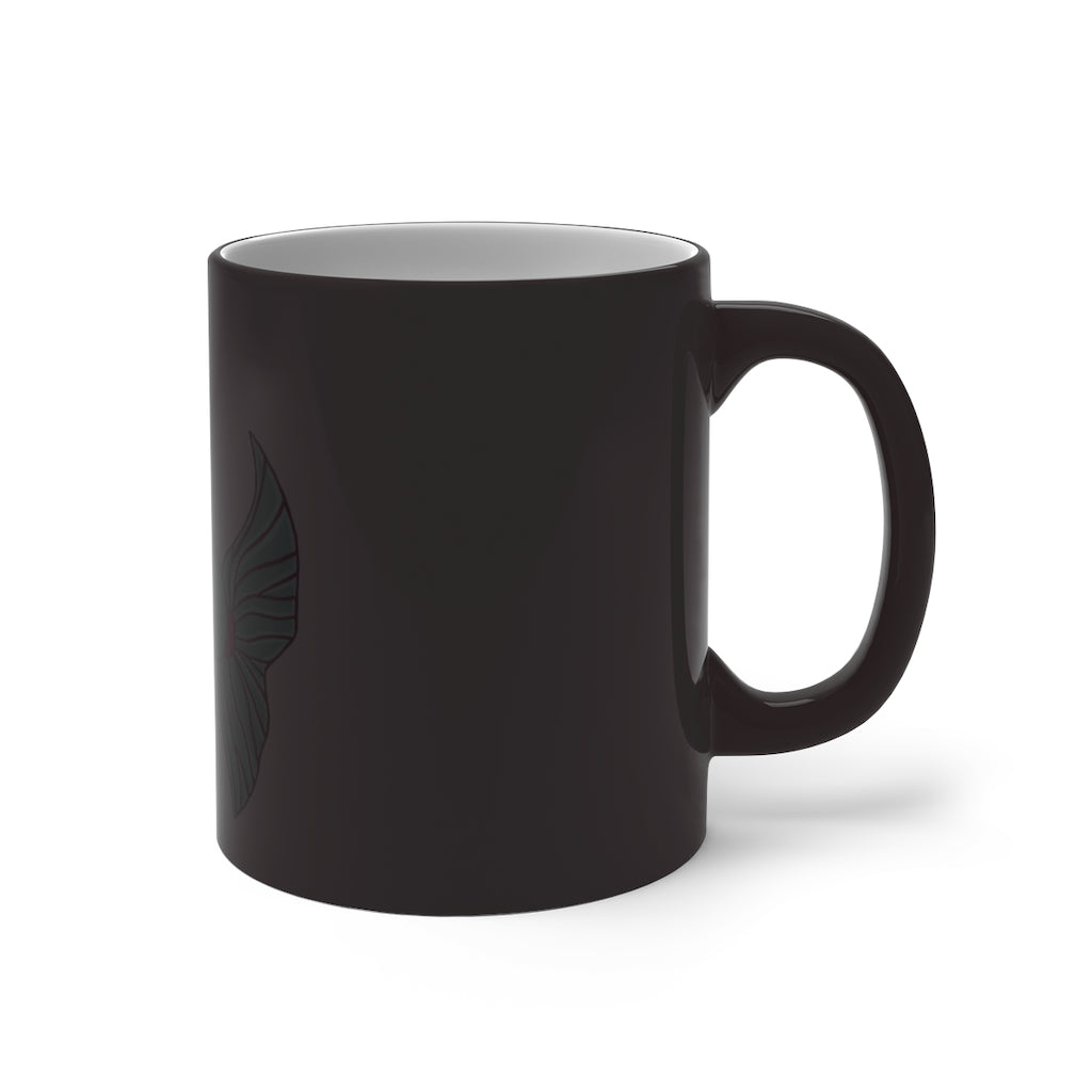 Plumo Color Changing Mug showcasing its vibrant color transformation with a warm beverage inside.