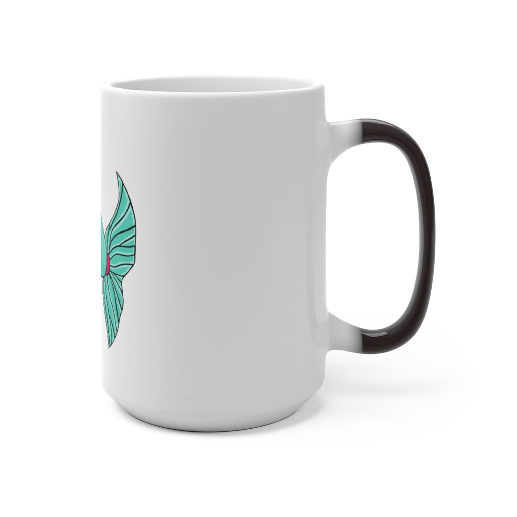 Plumo Color Changing Mug showcasing its vibrant color transformation with a warm beverage inside.