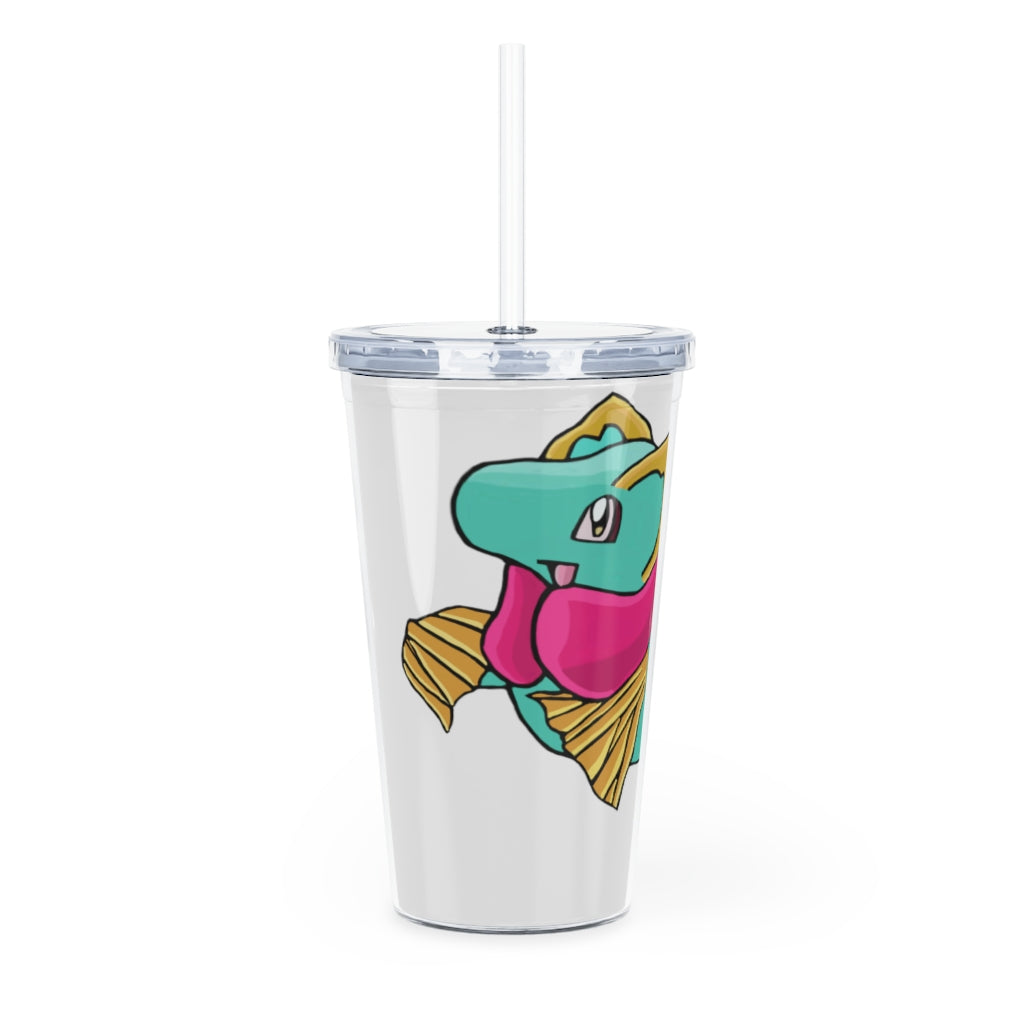 Plumo Plastic Tumbler with Straw showcasing a customizable design, perfect for events and gatherings.