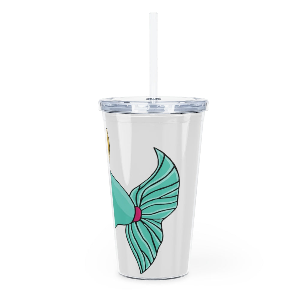 Plumo Plastic Tumbler with Straw showcasing a customizable design, perfect for events and gatherings.