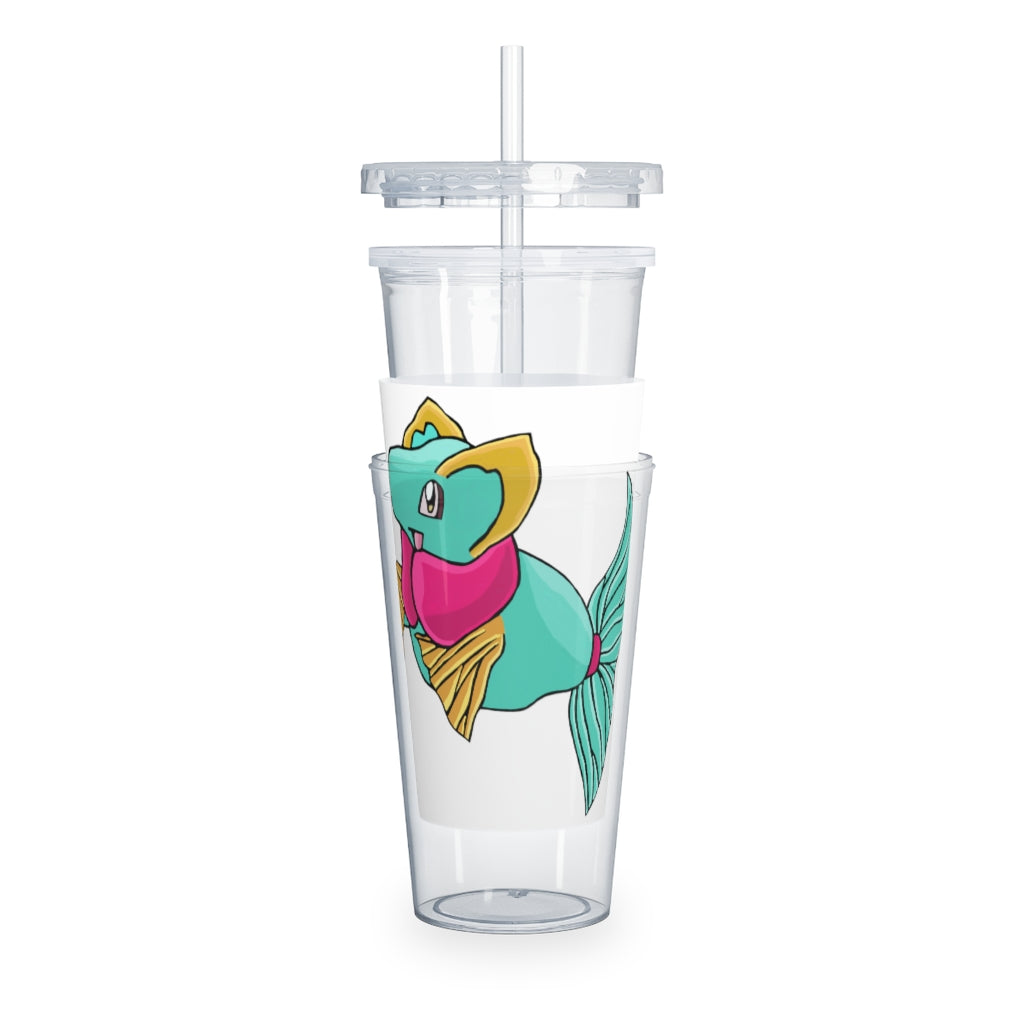 Plumo Plastic Tumbler with Straw showcasing a customizable design, perfect for events and gatherings.