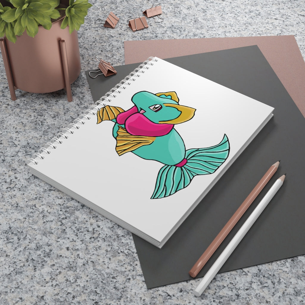 Plumo Spiral Notebook with customizable covers and wide-ruled pages, featuring a semi-gloss laminated finish.