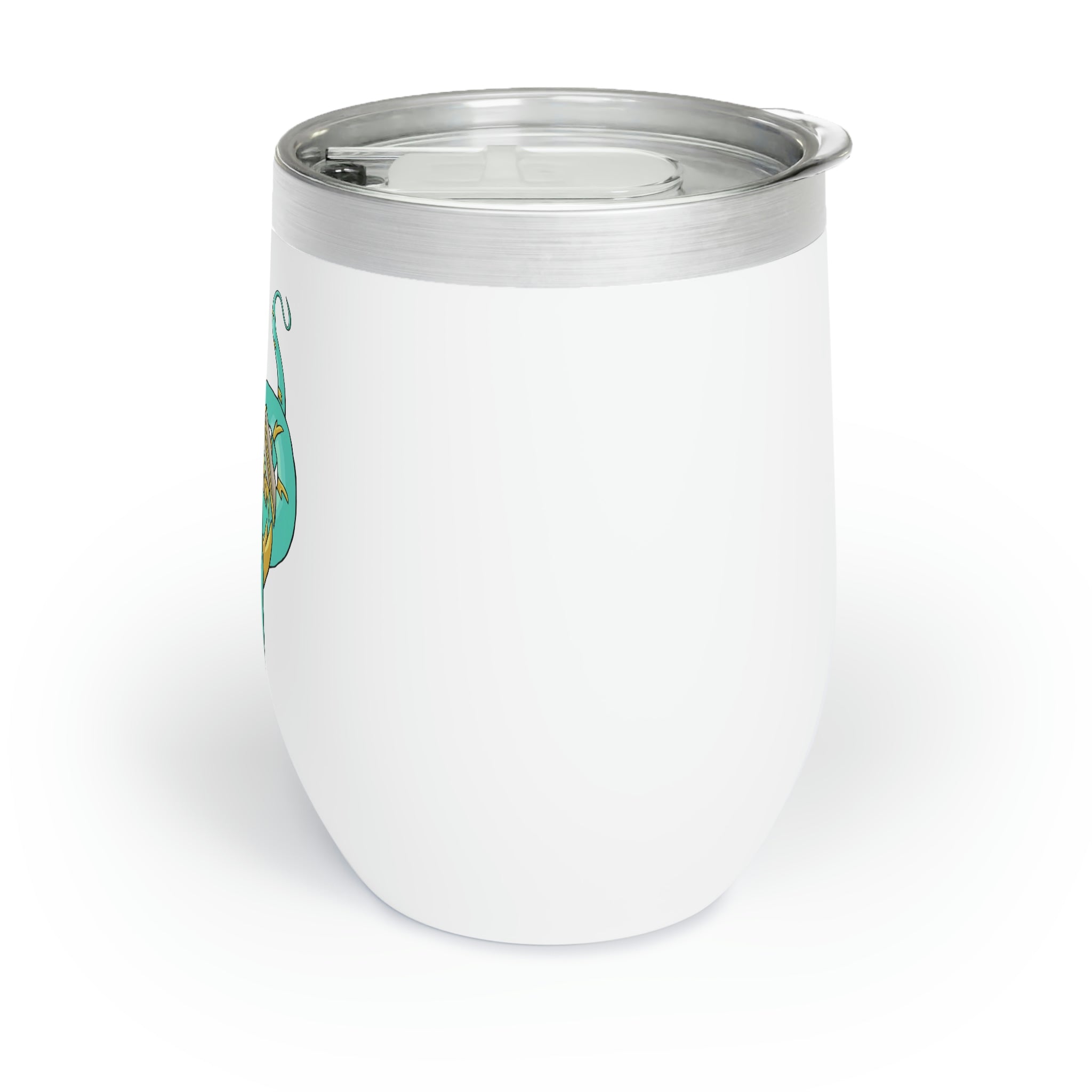 Plumrikamos Chill Wine Tumbler in stainless steel with a sleek design, showcasing its double-insulated walls and customizable surface.