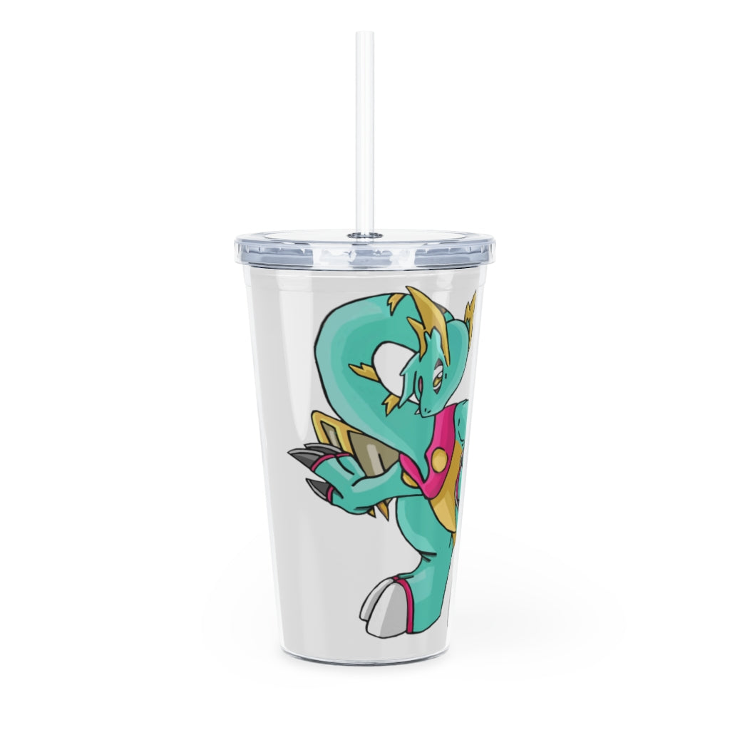 Plumrikamos Plastic Tumbler with Straw showcasing a vibrant design, lid, and reusable straw, perfect for events and gatherings.