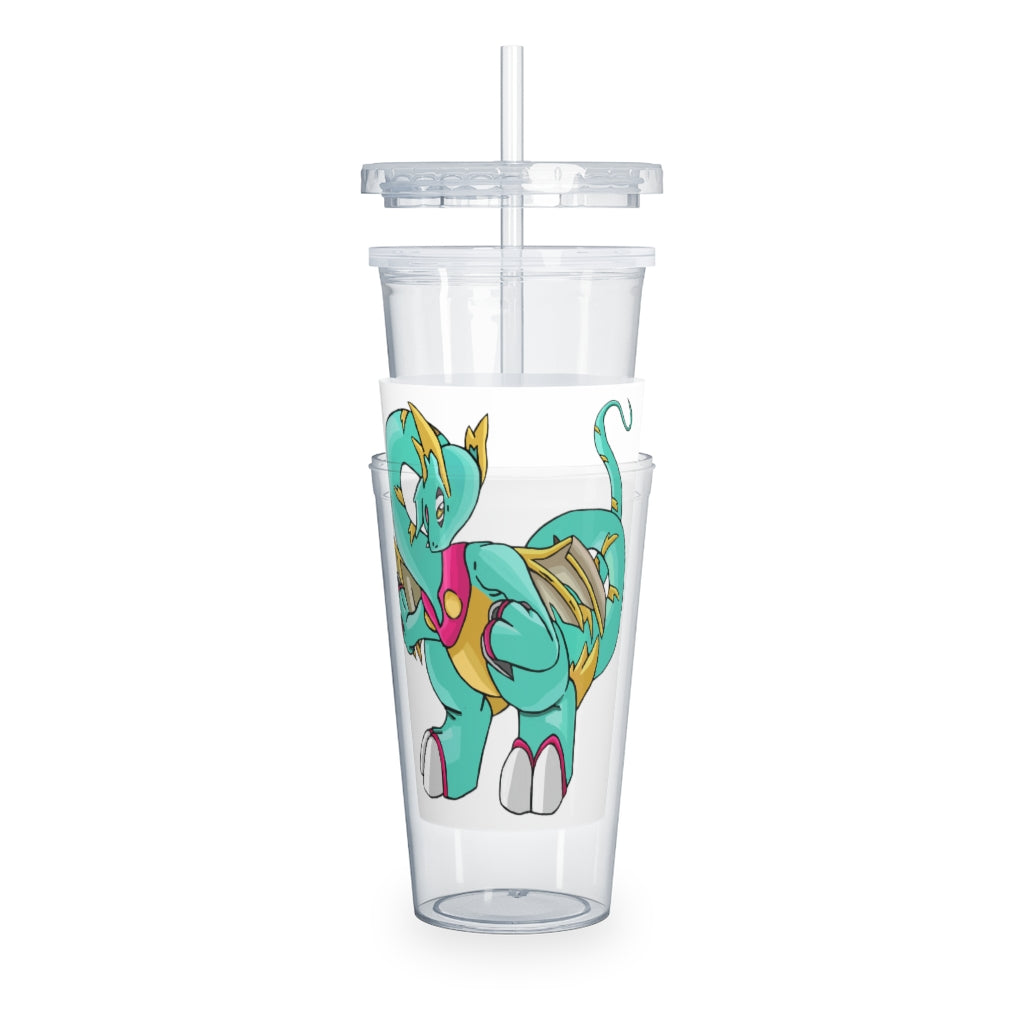 Plumrikamos Plastic Tumbler with Straw showcasing a vibrant design, lid, and reusable straw, perfect for events and gatherings.