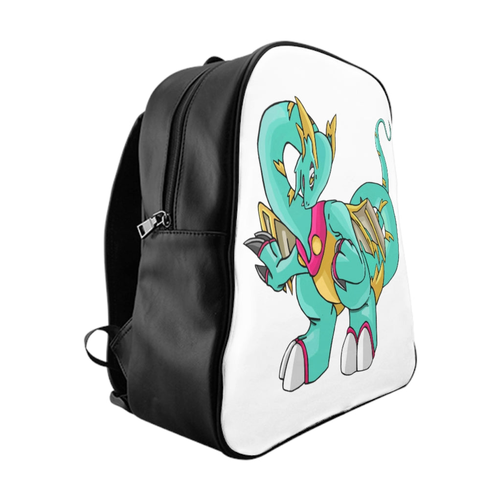 Plumrikamos School Backpack featuring stylish design, padded back, and multiple pockets, perfect for school and everyday use.