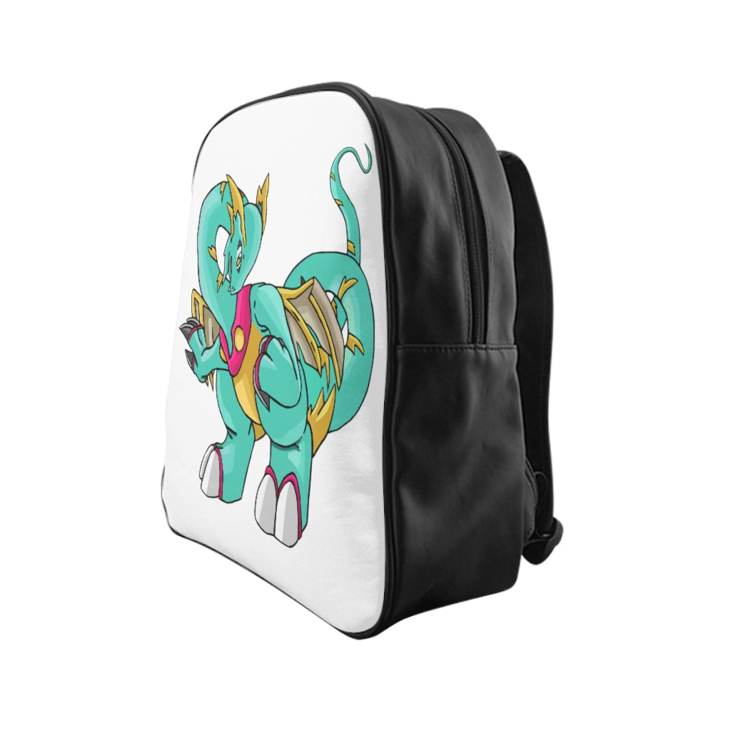 Plumrikamos School Backpack featuring stylish design, padded back, and multiple pockets, perfect for school and everyday use.