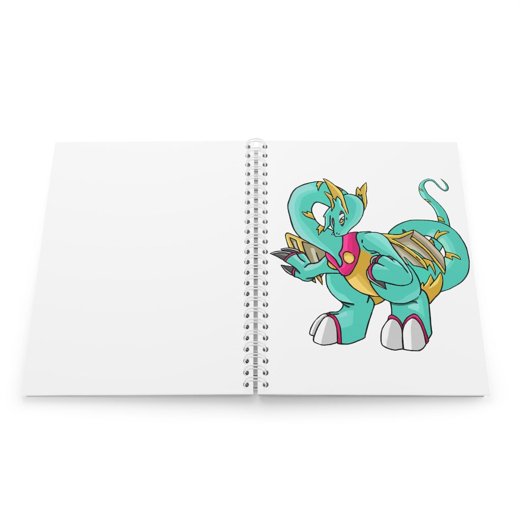 Plumrikamos Spiral Notebook with customizable covers and wide-ruled pages, featuring a semi-gloss laminated finish.