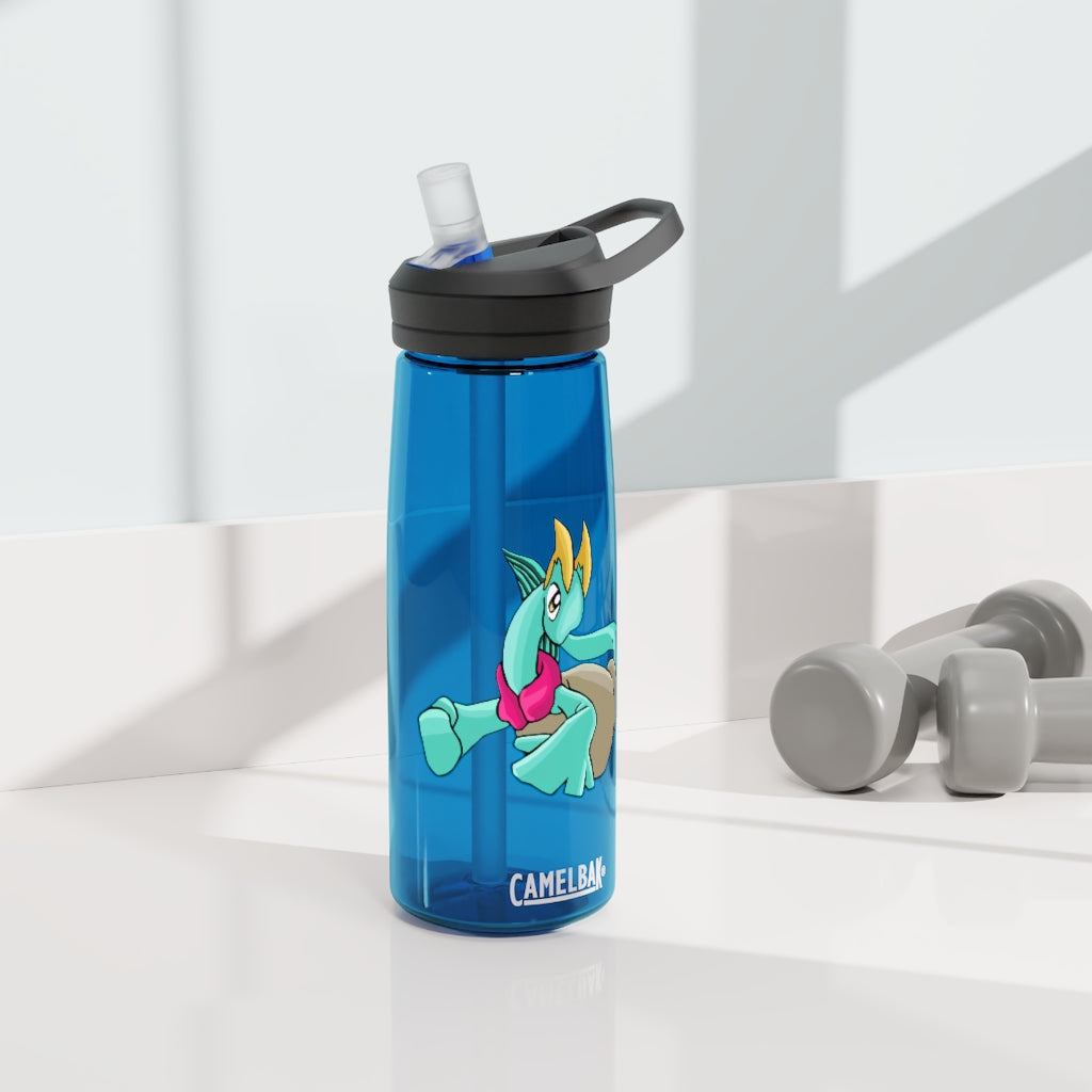 Plumyu CamelBak Eddy® Water Bottle in 20oz and 25oz sizes, showcasing its durable Tritan™ material and spill-proof design.