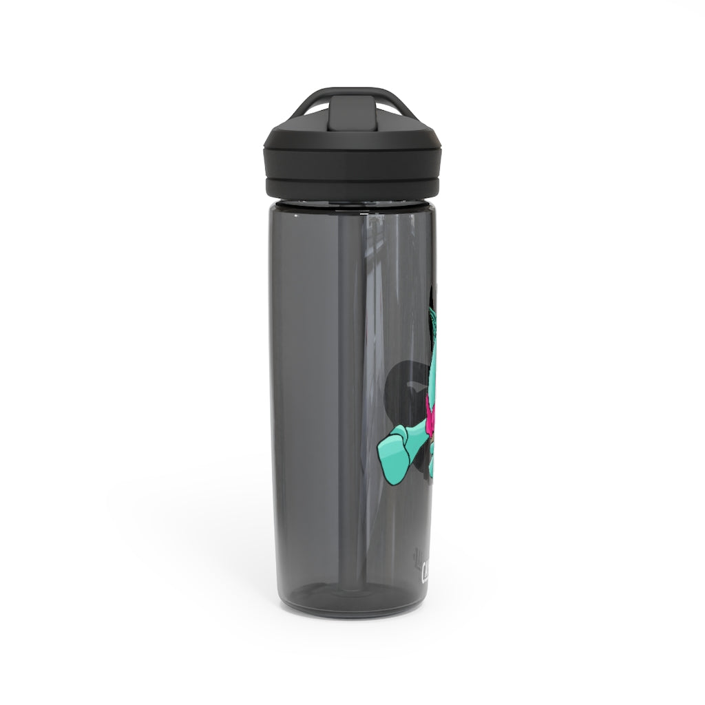 Plumyu CamelBak Eddy® Water Bottle in 20oz and 25oz sizes, showcasing its durable Tritan™ material and spill-proof design.