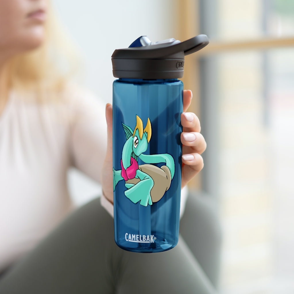 Plumyu CamelBak Eddy® Water Bottle in 20oz and 25oz sizes, showcasing its durable Tritan™ material and spill-proof design.