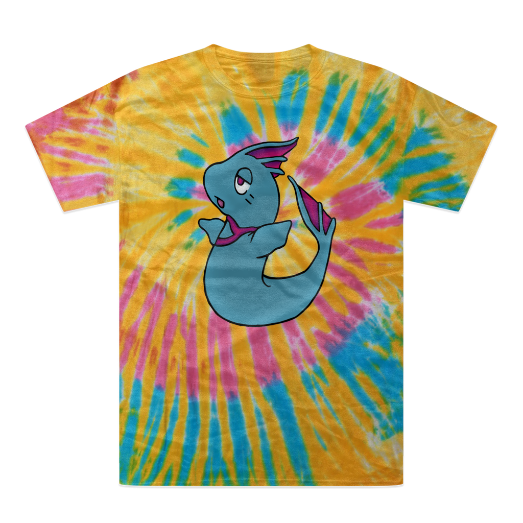 Plumyu Tie-Dye T-Shirt featuring vibrant colors and unique patterns, made from 100% heavyweight cotton with double-needle stitched neckline.