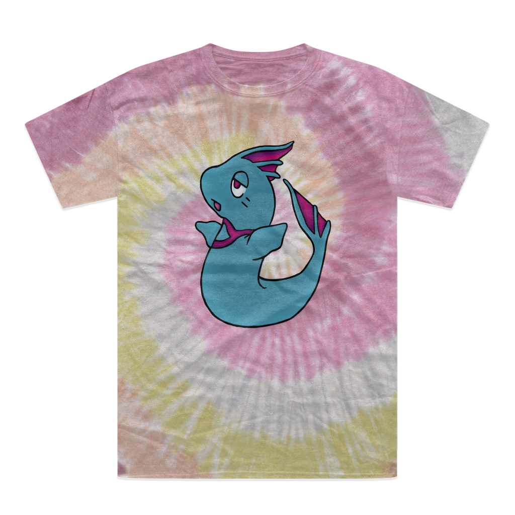 Plumyu Tie-Dye T-Shirt featuring vibrant colors and unique patterns, made from 100% heavyweight cotton with double-needle stitched neckline.