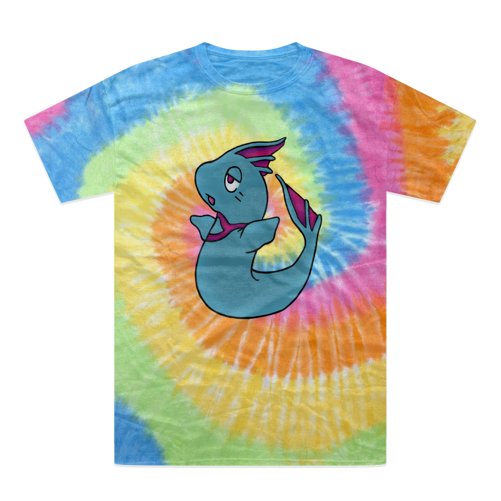 Plumyu Tie-Dye T-Shirt featuring vibrant colors and unique patterns, made from 100% heavyweight cotton with double-needle stitched neckline.