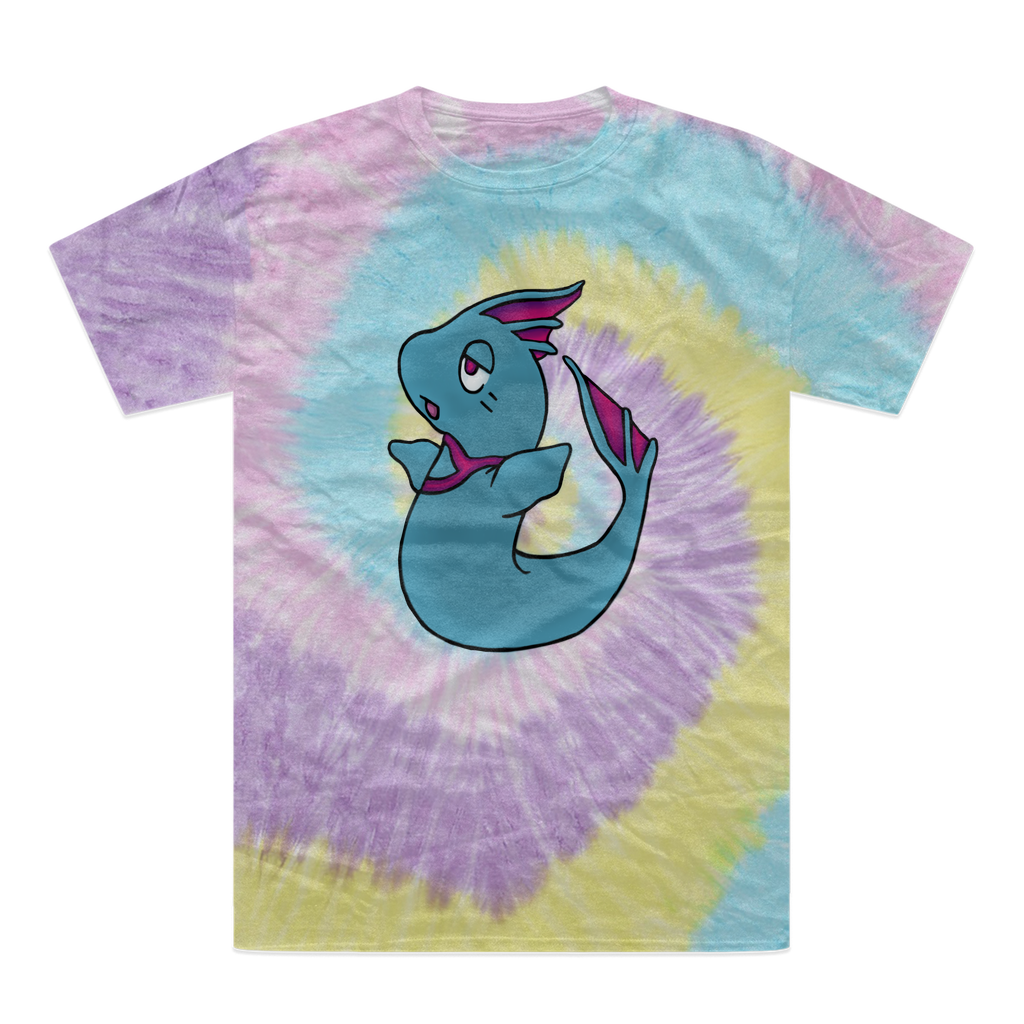 Plumyu Tie-Dye T-Shirt featuring vibrant colors and unique patterns, made from 100% heavyweight cotton with double-needle stitched neckline.