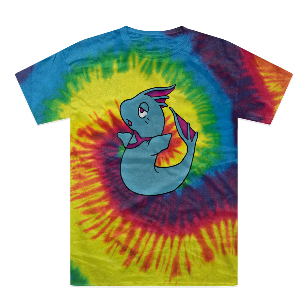 Plumyu Tie-Dye T-Shirt featuring vibrant colors and unique patterns, made from 100% heavyweight cotton with double-needle stitched neckline.