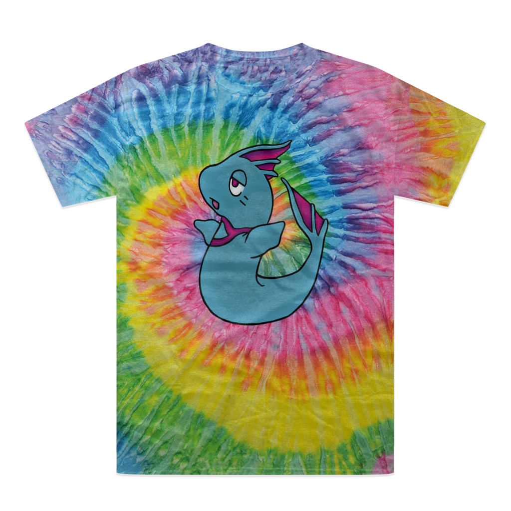 Plumyu Tie-Dye T-Shirt featuring vibrant colors and unique patterns, made from 100% heavyweight cotton with double-needle stitched neckline.