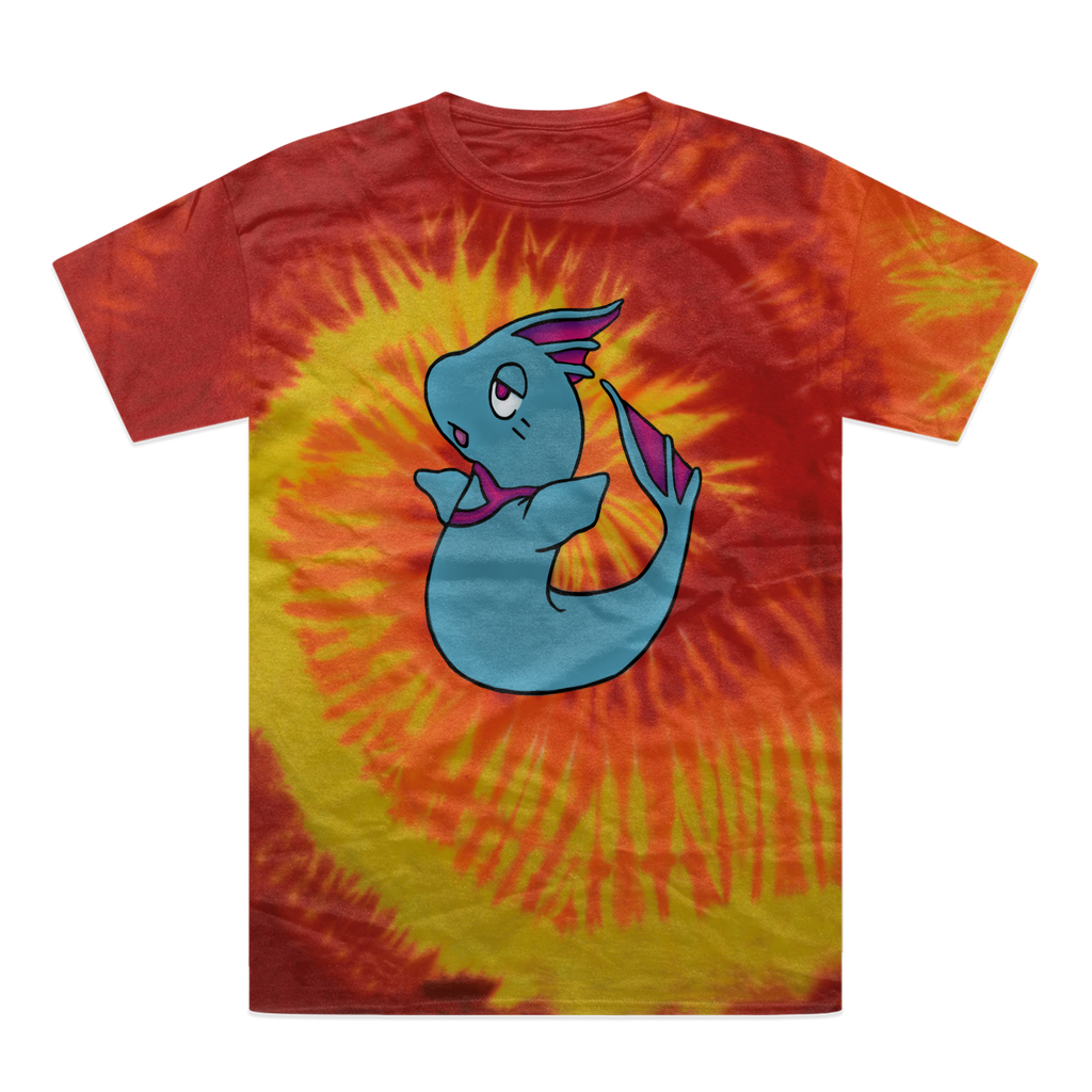 Plumyu Tie-Dye T-Shirt featuring vibrant colors and unique patterns, made from 100% heavyweight cotton with double-needle stitched neckline.