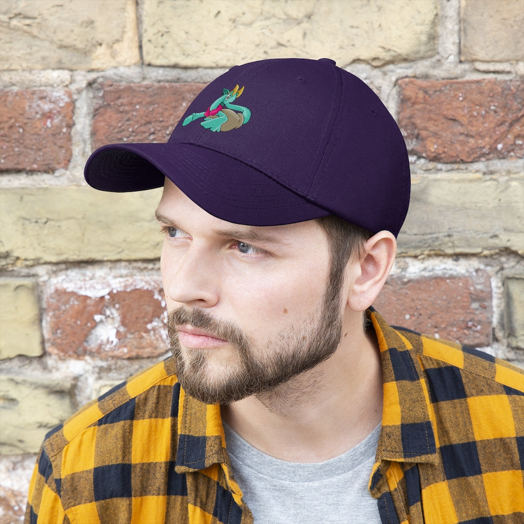 Plumyu Unisex Twill Hat in a classic design, made from 100% cotton twill, featuring an adjustable Velcro closure.