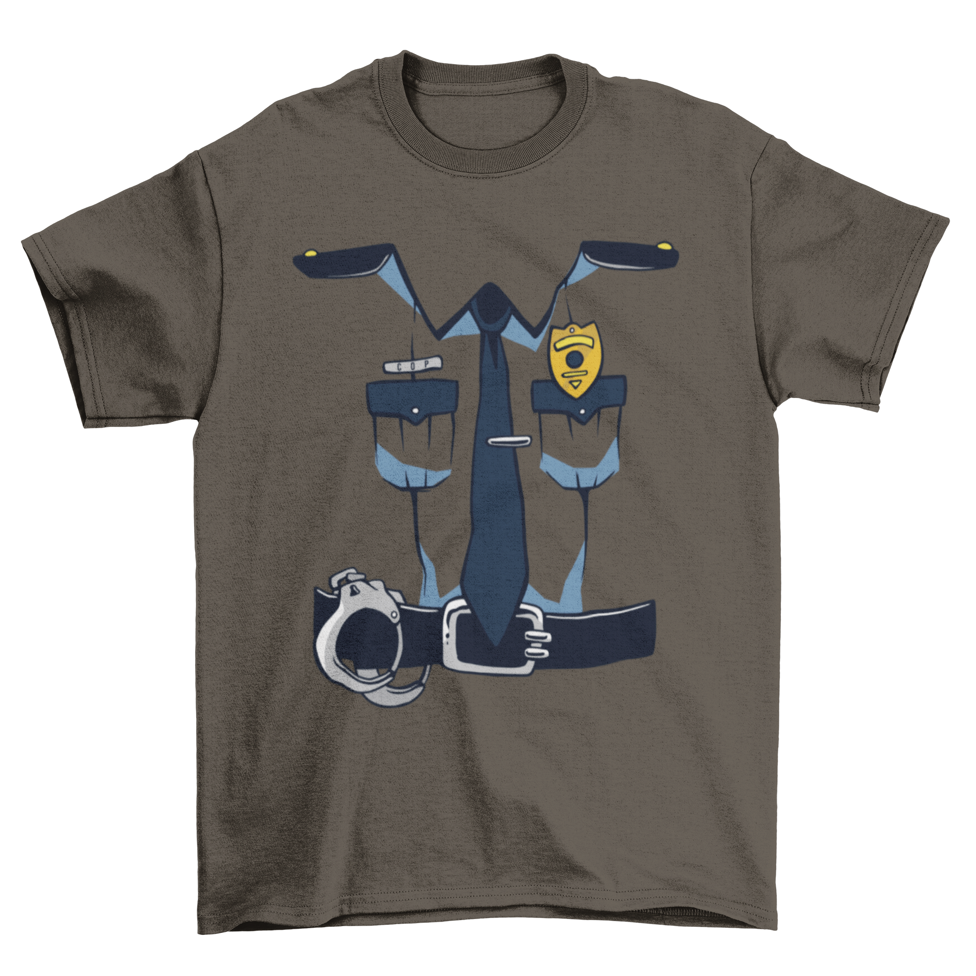 A stylish Police Costume T-shirt featuring a realistic police uniform design, perfect for costume parties and casual wear.