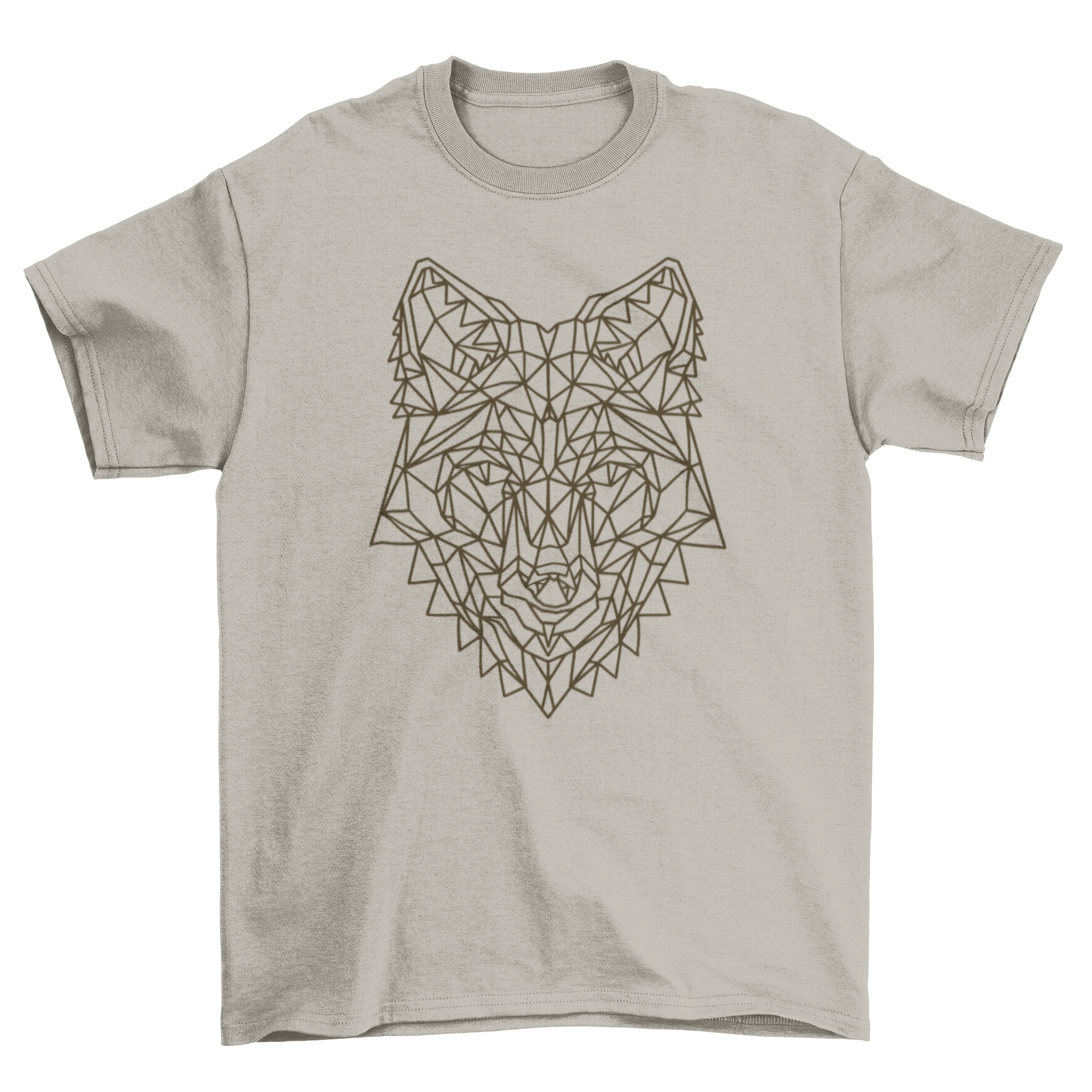 A stylish t-shirt featuring a polygonal fox head design in vibrant colors, showcasing modern artistic flair.