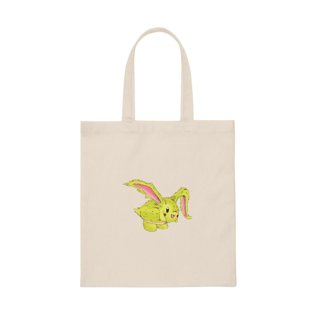 Pon-Pon Canvas Tote Bag made of 100% cotton sheeting, featuring reinforced handles and a spacious design for personalized prints.