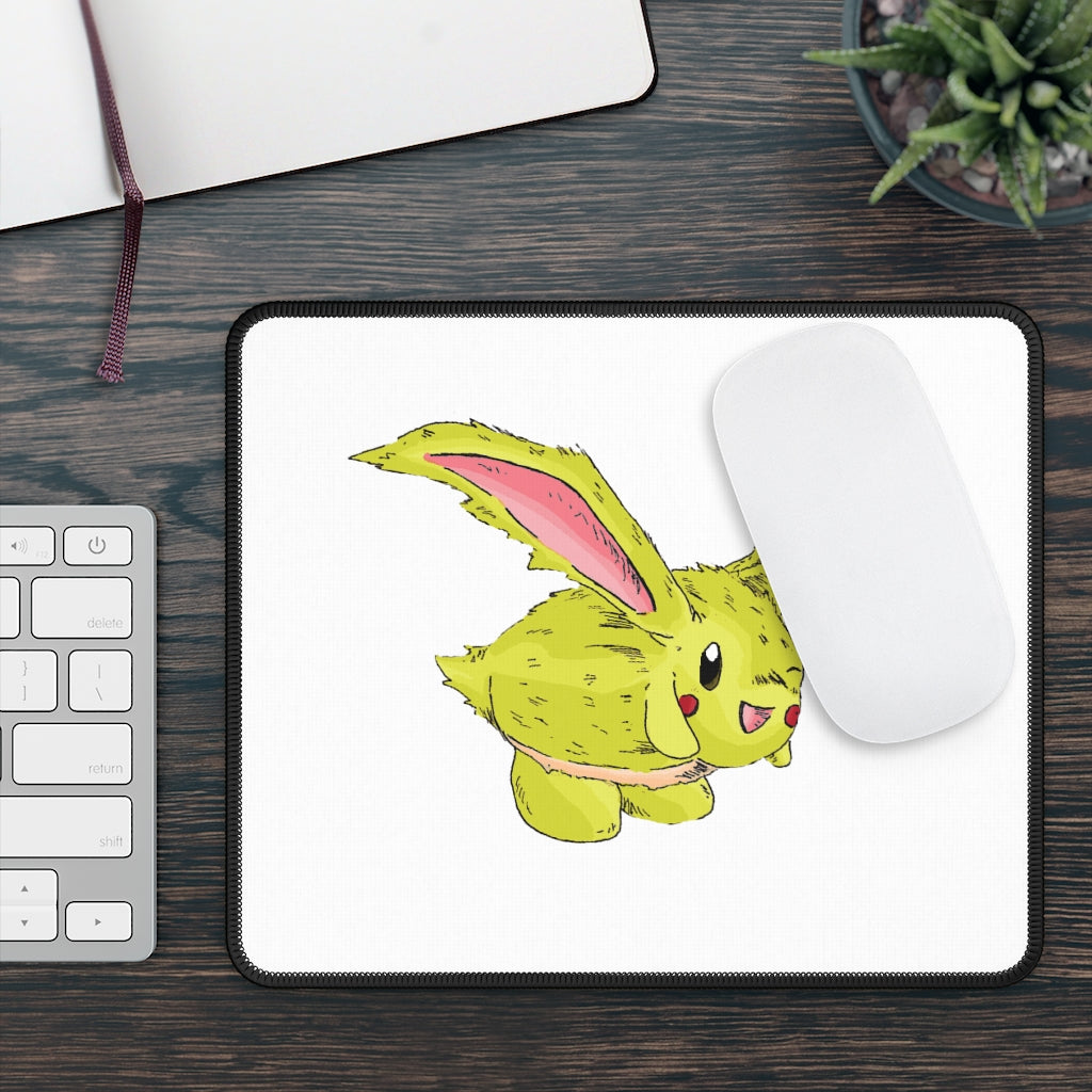 Pon-Pon Gaming Mouse Pad featuring vibrant custom designs and stitched edges for durability.