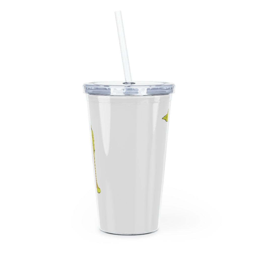 Pon-Pon Plastic Tumbler with Straw, featuring a customizable design and double wall insulation, perfect for events and gatherings.