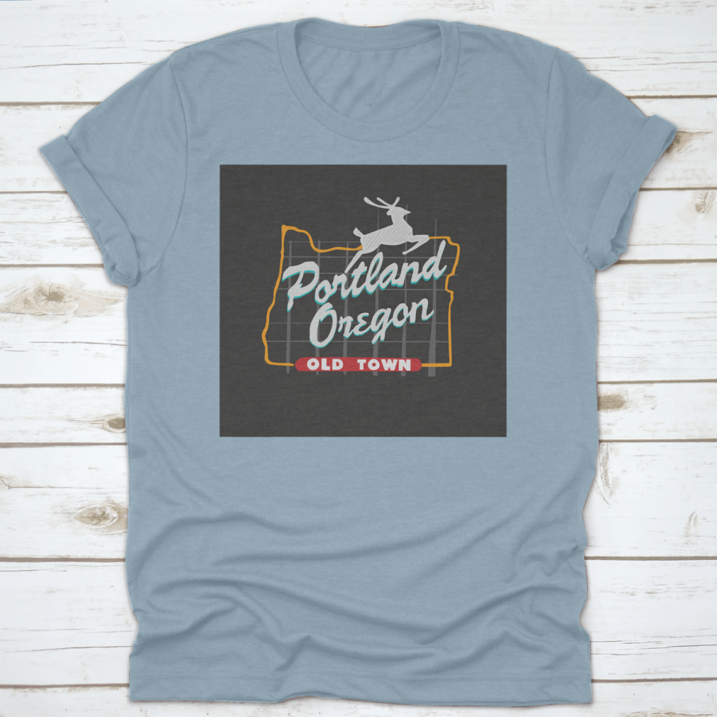 A comfortable cotton t-shirt featuring a classic fit, perfect for showcasing Portland's beauty, displayed in various colors.