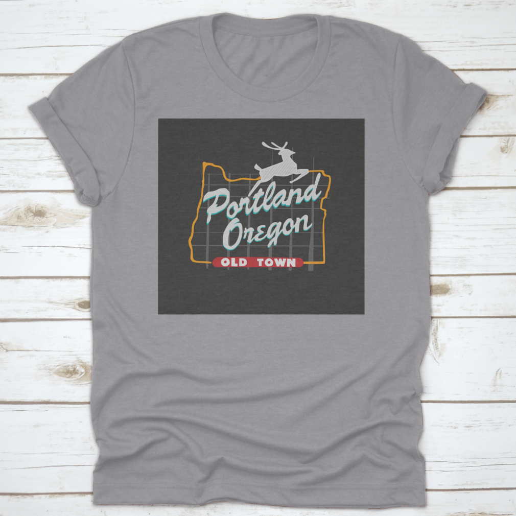 A comfortable cotton t-shirt featuring a classic fit, perfect for showcasing Portland's beauty, displayed in various colors.