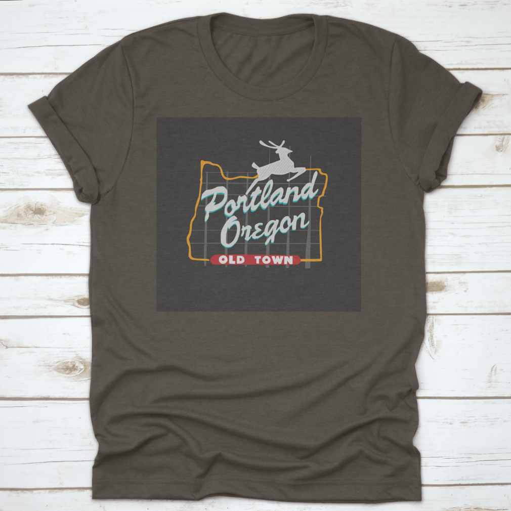 A comfortable cotton t-shirt featuring a classic fit, perfect for showcasing Portland's beauty, displayed in various colors.