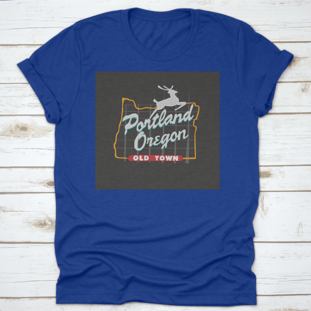 A comfortable cotton t-shirt featuring a classic fit, perfect for showcasing Portland's beauty, displayed in various colors.