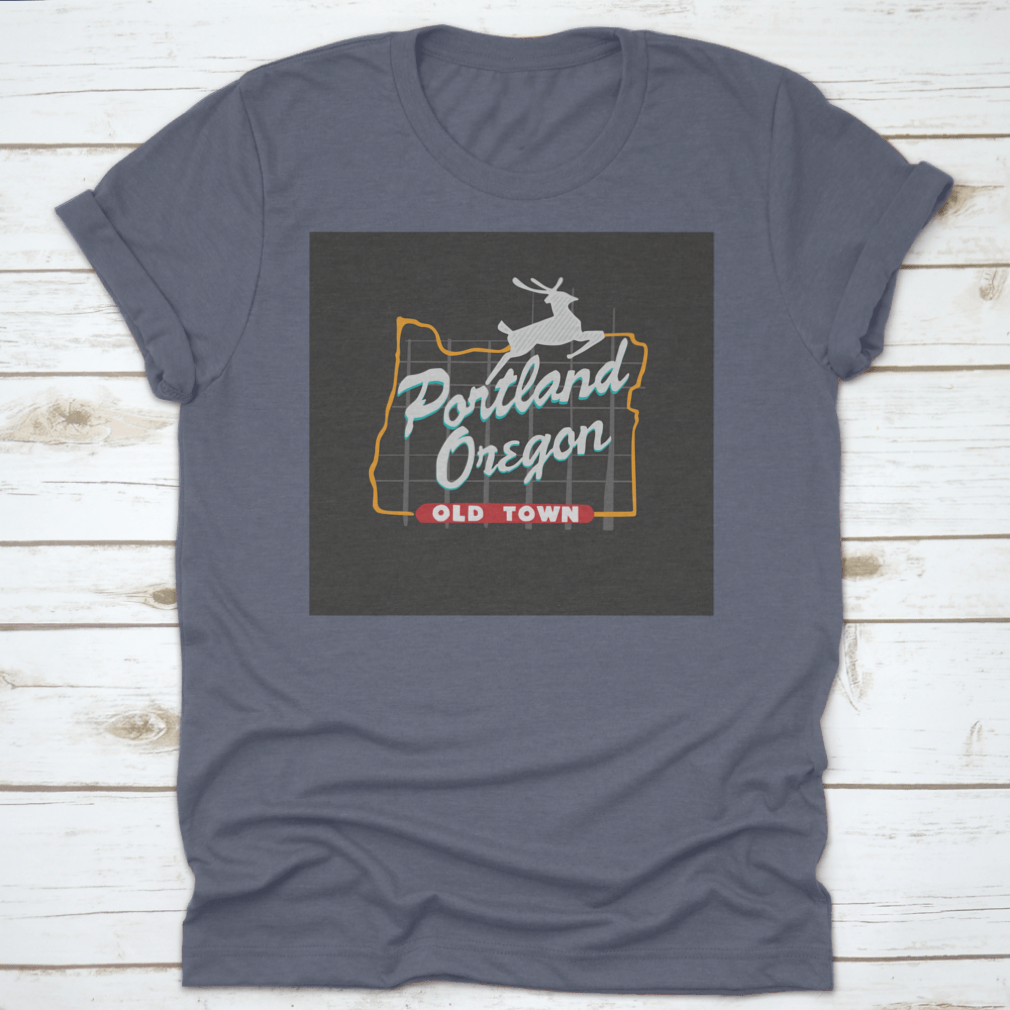 A comfortable cotton t-shirt featuring a classic fit, perfect for showcasing Portland's beauty, displayed in various colors.