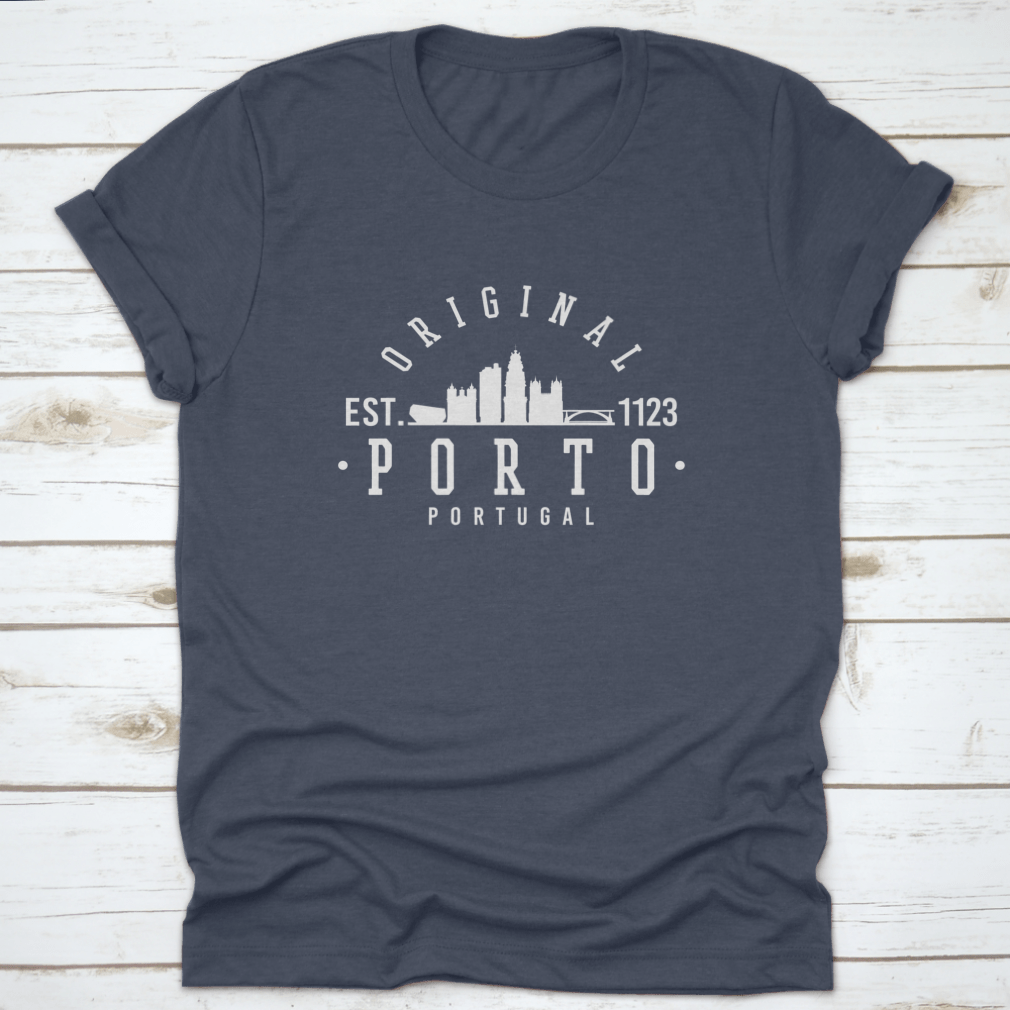 Original illustration of Porto, Portugal skyline showcasing iconic architecture in vibrant colors.