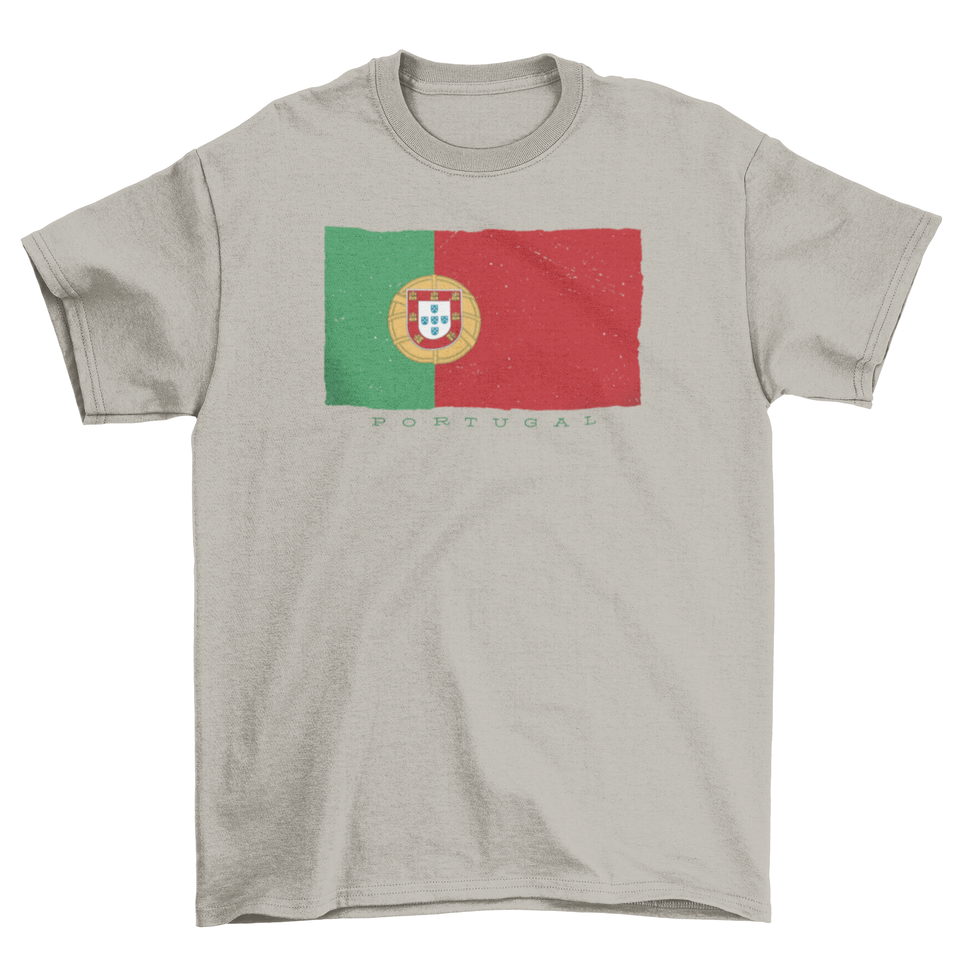 Portugal Country Flag T-shirt featuring the vibrant flag design and the word 'PORTUGAL' below it.