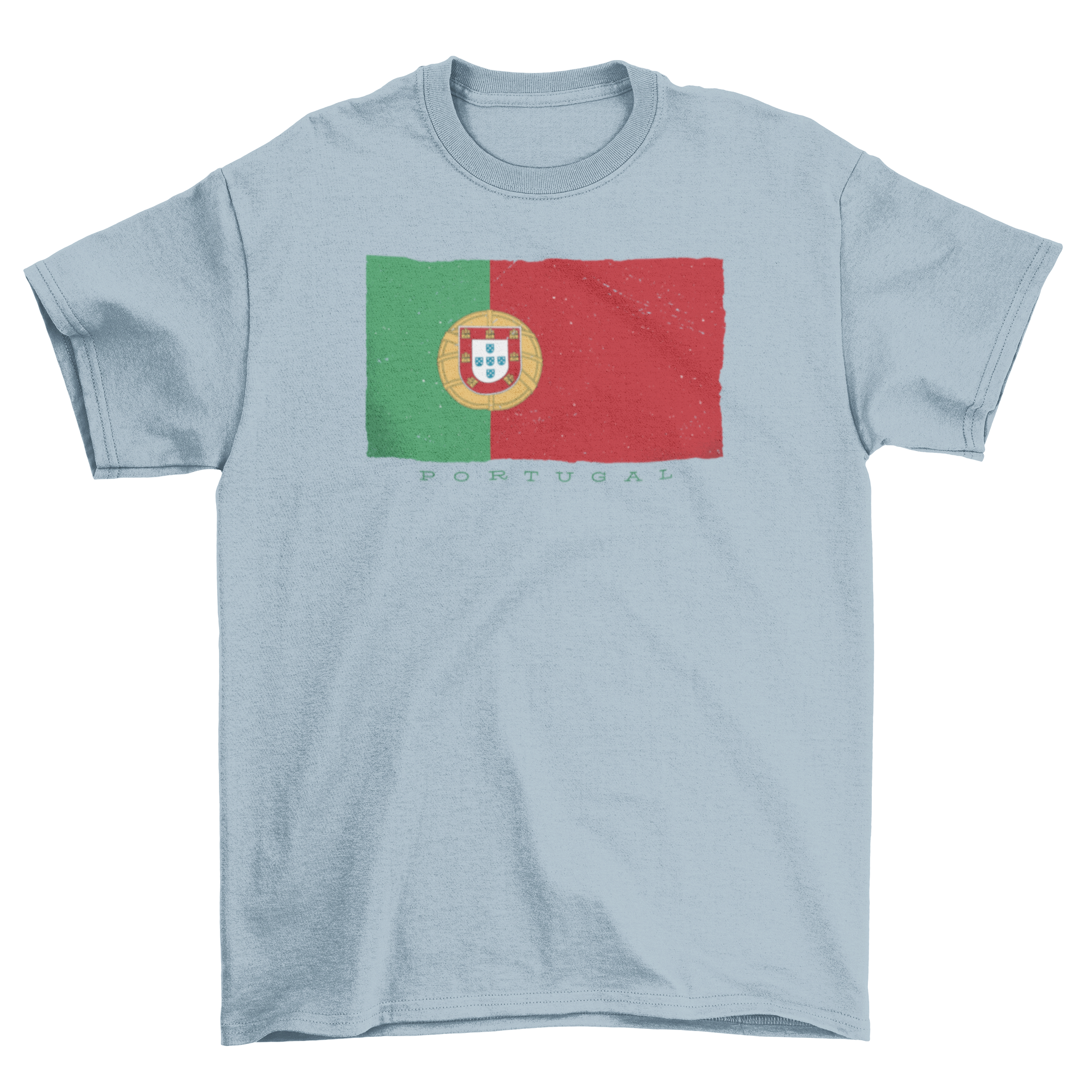 Portugal Country Flag T-shirt featuring the vibrant flag design and the word 'PORTUGAL' below it.