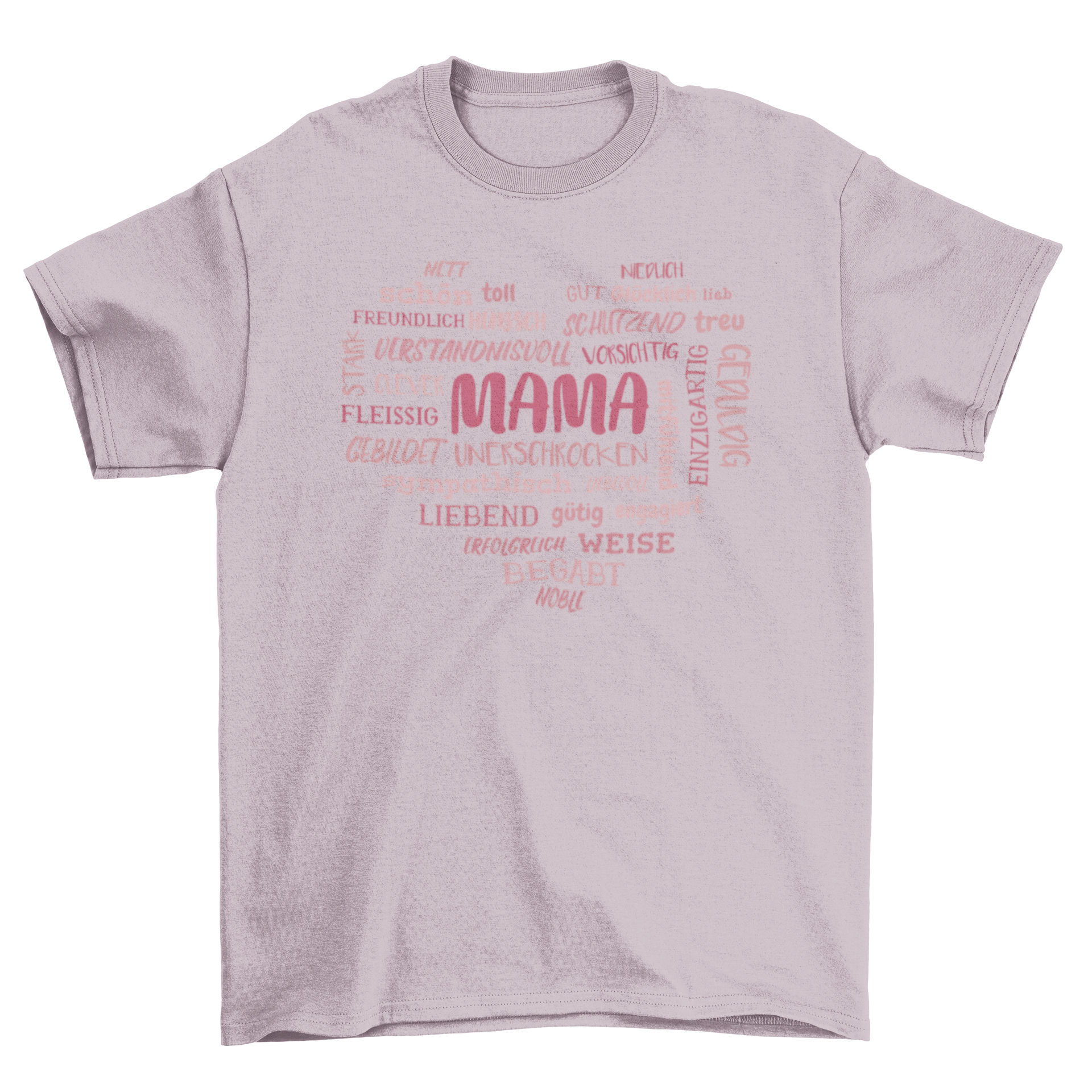 A stylish Positive Mother Affirmations T-shirt featuring motivational German words, perfect for mothers.