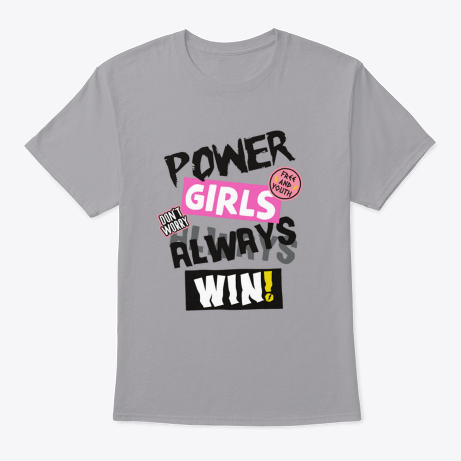 Power Girls Always Win Shirt design featuring empowering text on a comfortable cotton tee.