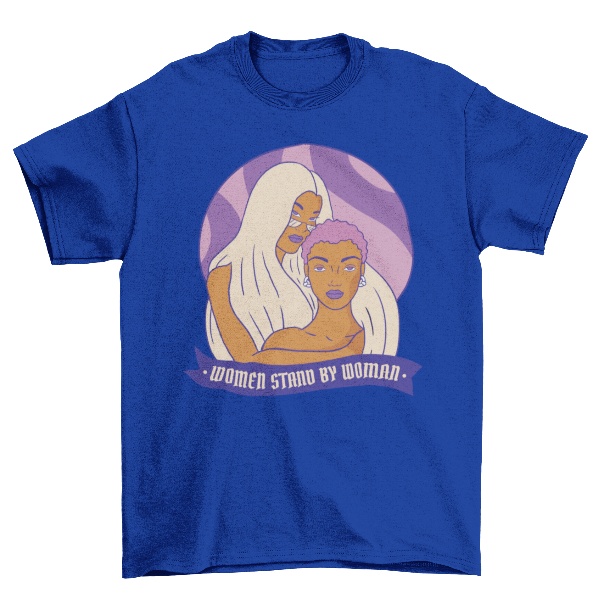 Powerful Strong Women T-Shirt featuring two women hugging with an empowering quote.