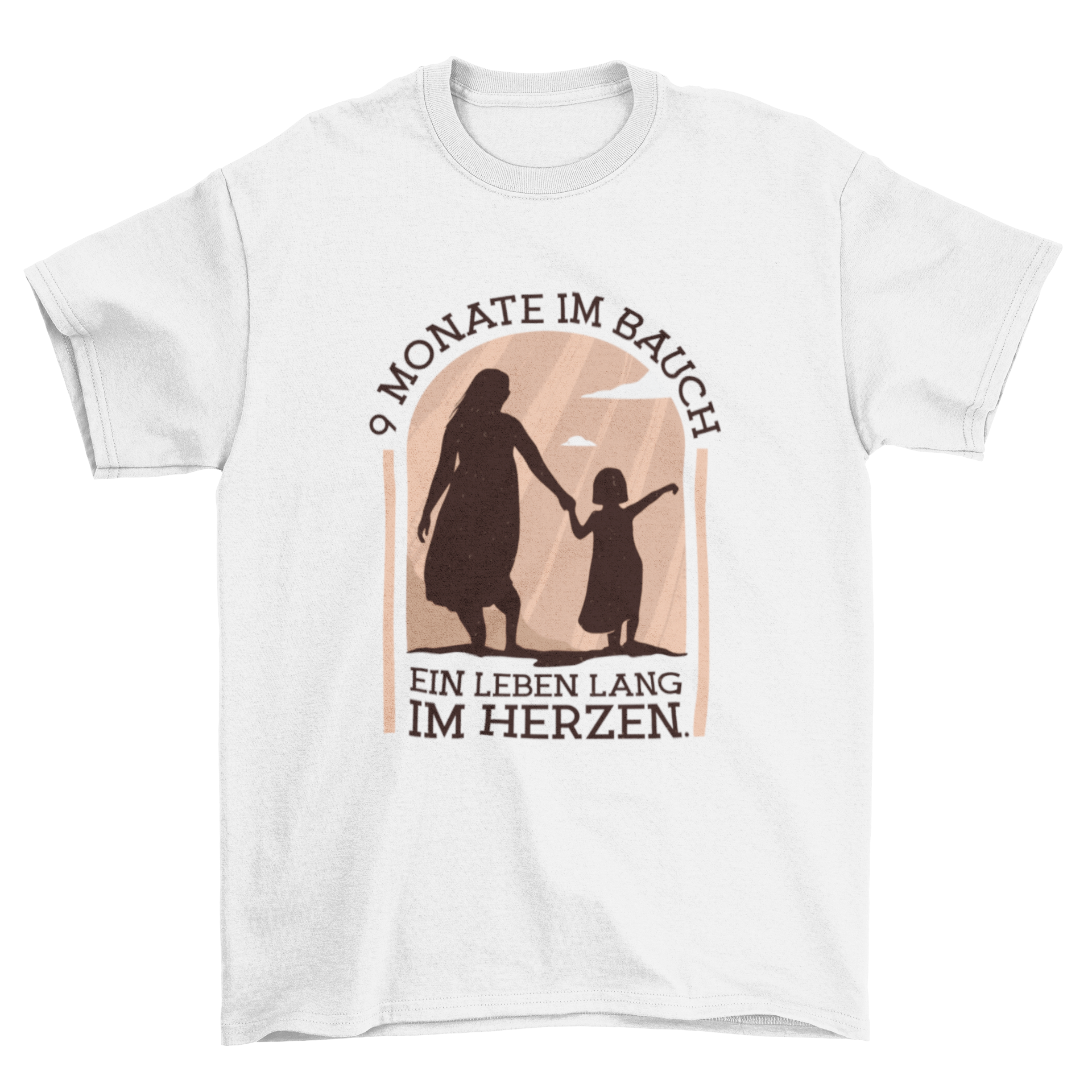 Pregnancy German Quote T-shirt featuring a pregnant woman and her daughter with a heartfelt quote in German.