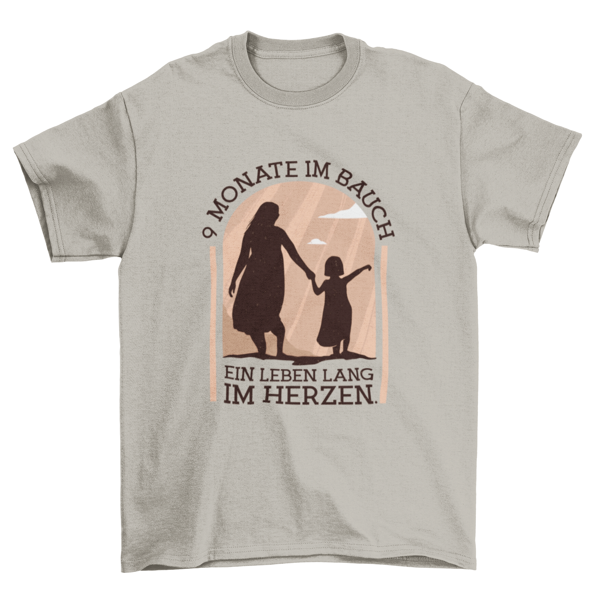 Pregnancy German Quote T-shirt featuring a pregnant woman and her daughter with a heartfelt quote in German.