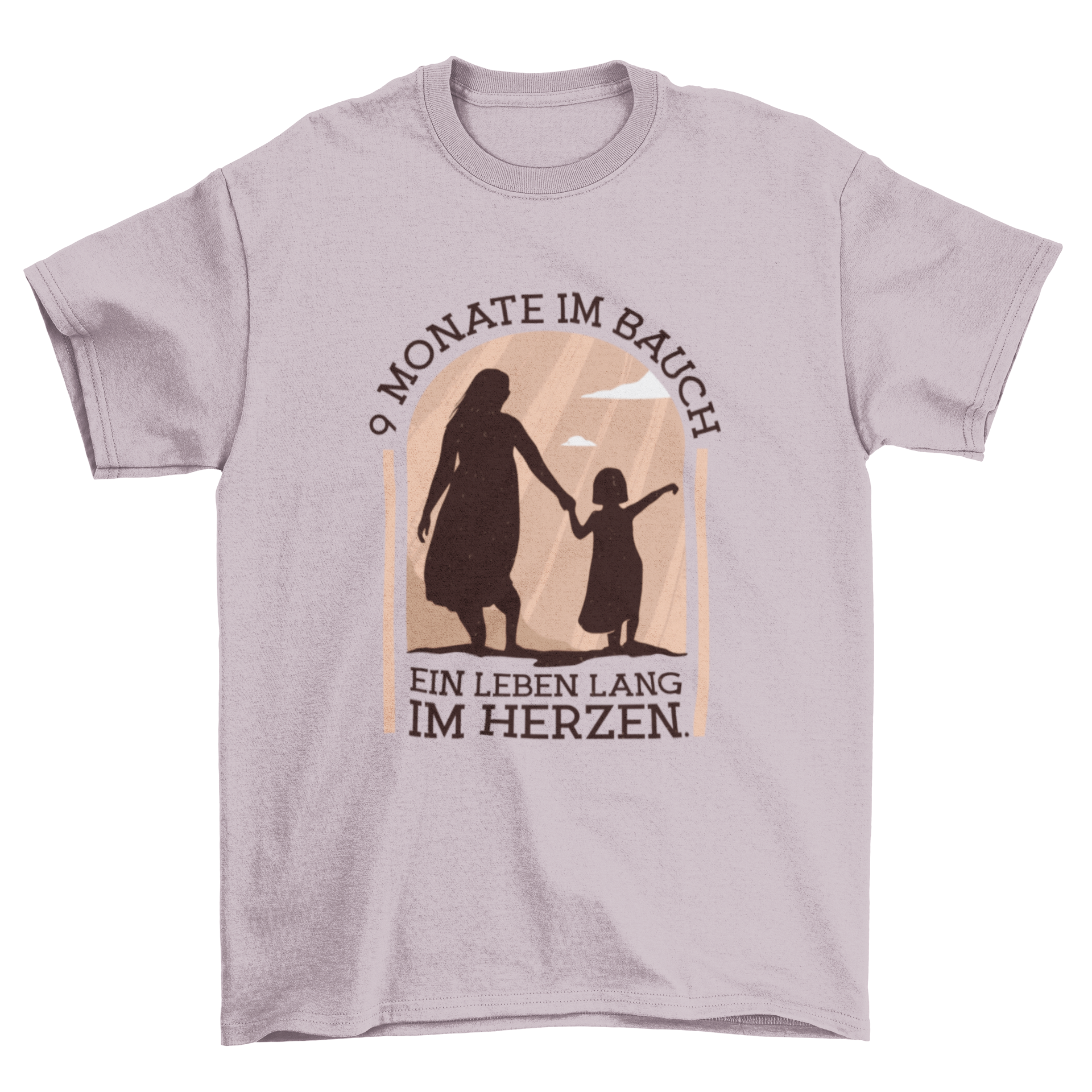 Pregnancy German Quote T-shirt featuring a pregnant woman and her daughter with a heartfelt quote in German.