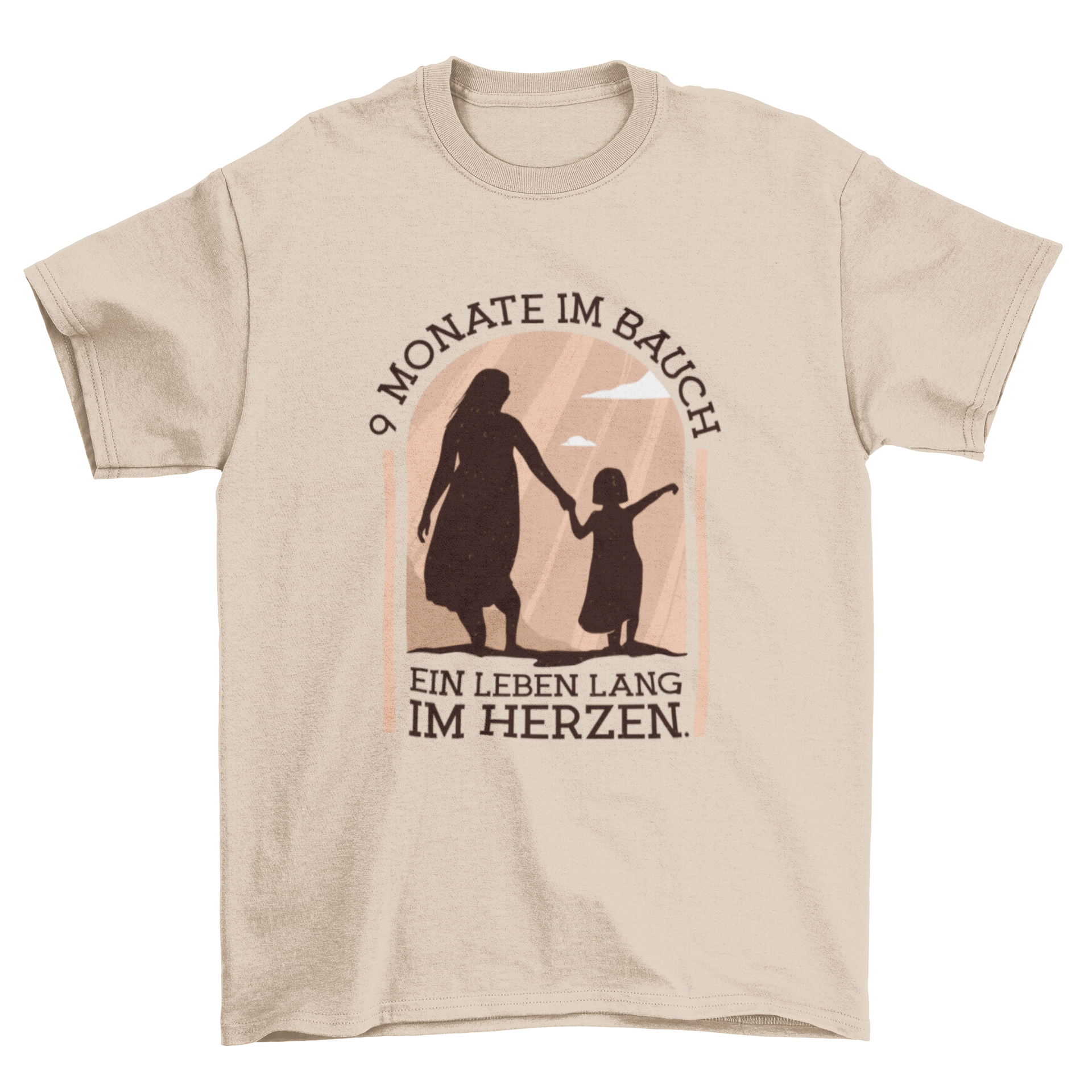 Pregnancy German Quote T-shirt featuring a pregnant woman and her daughter with a heartfelt quote in German.