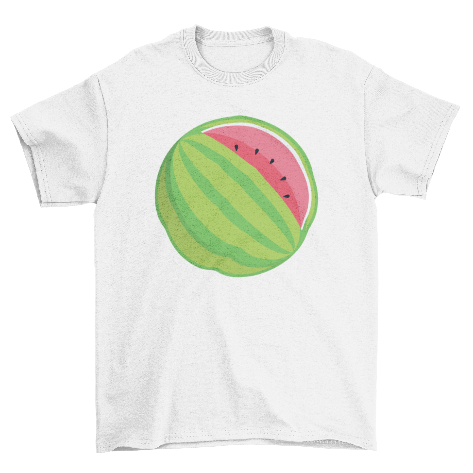 A stylish Pregnancy Watermelon T-shirt featuring a large watermelon graphic symbolizing a baby bump, perfect for expecting mothers.