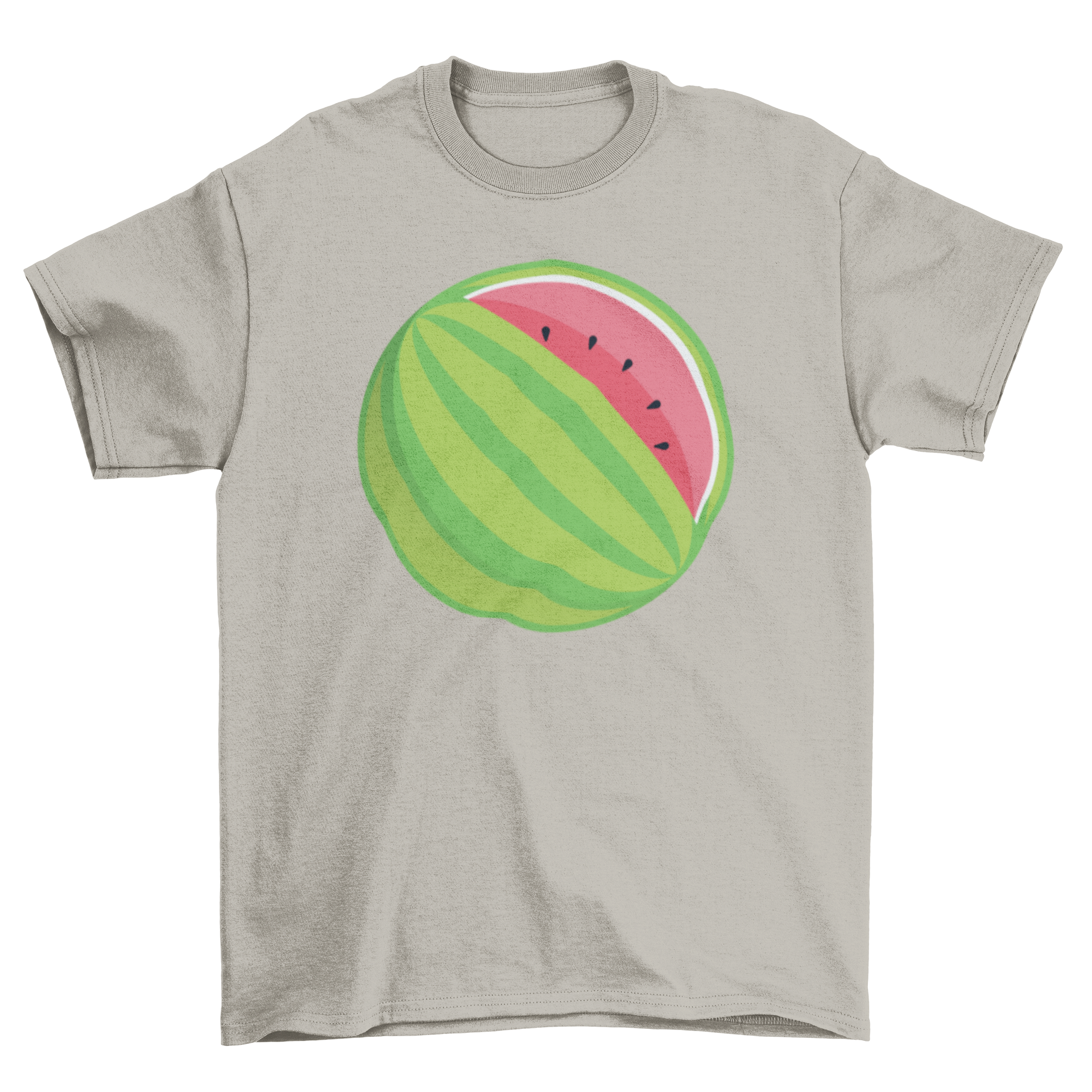 A stylish Pregnancy Watermelon T-shirt featuring a large watermelon graphic symbolizing a baby bump, perfect for expecting mothers.