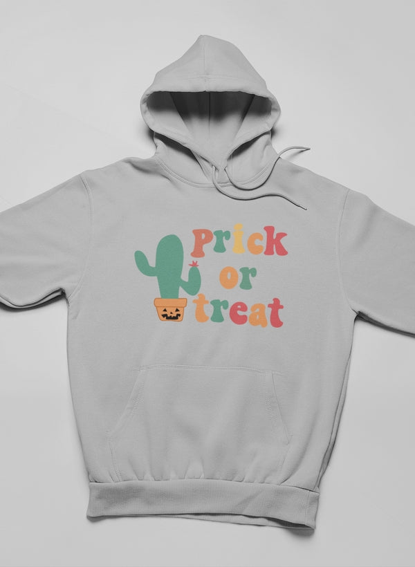 Prick Or Treat Hoodie featuring unique designs by top artists, made from cozy cotton/poly fleece blend.