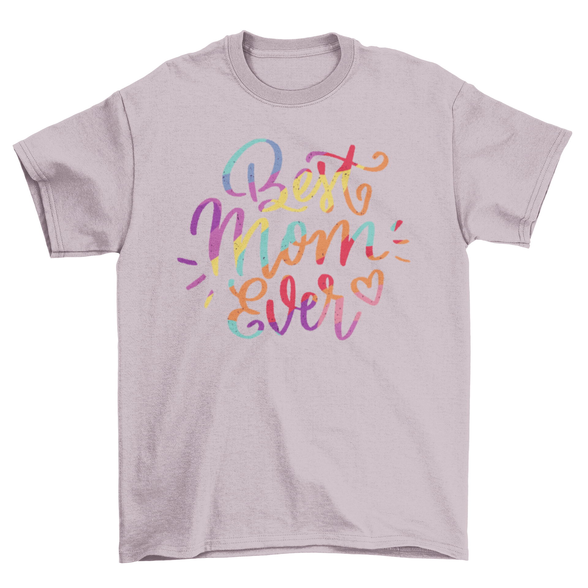 Pride themed t-shirt with 'Best Mom Ever' in rainbow colors, showcasing vibrant lettering design.