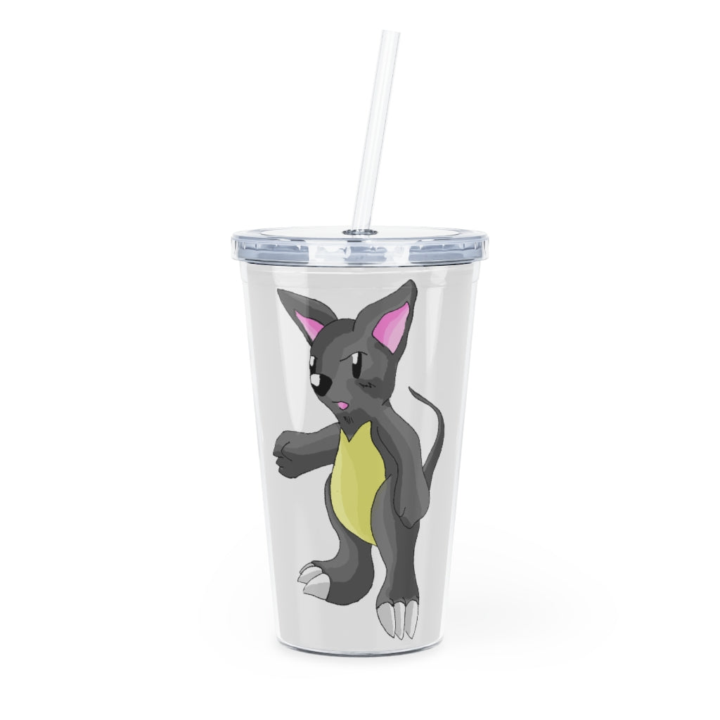 Psycore Plastic Tumbler with Straw showcasing a customizable design, lid, and reusable straw, perfect for events and gatherings.