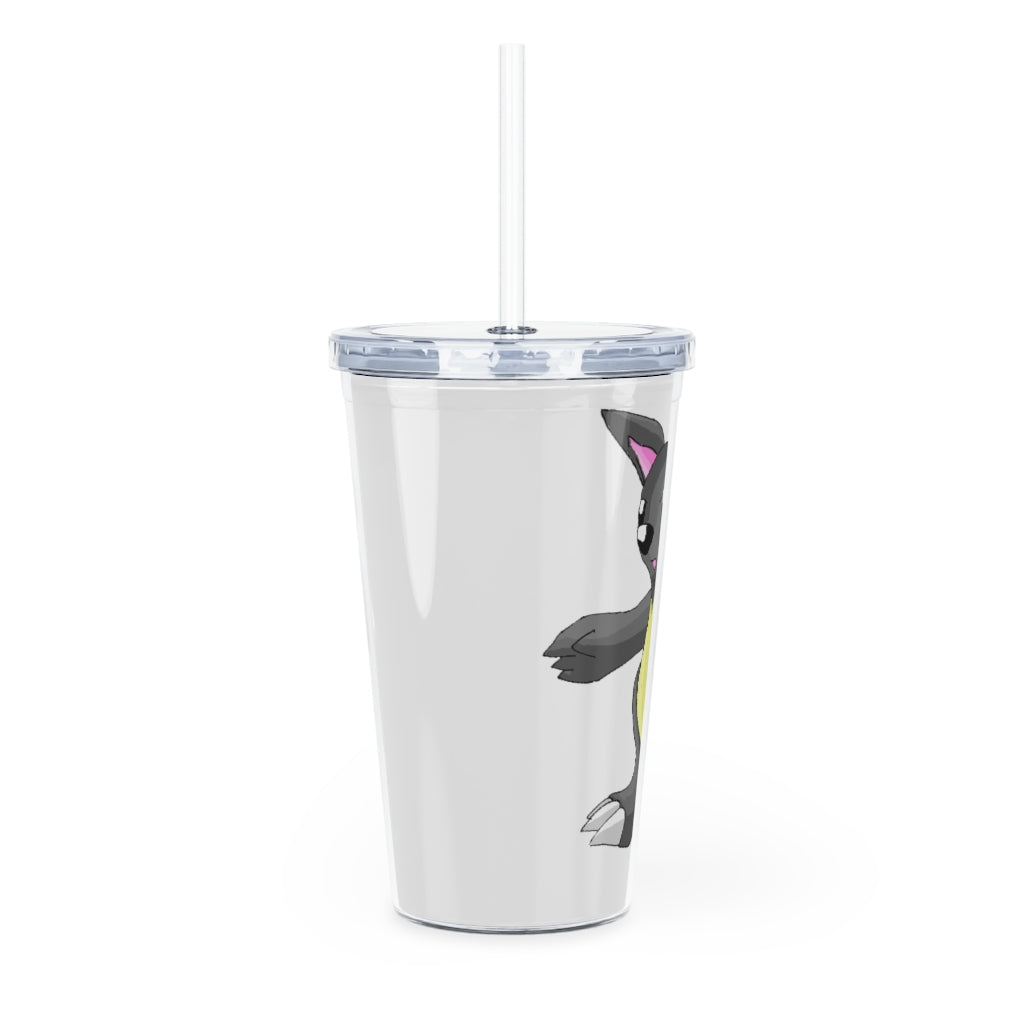 Psycore Plastic Tumbler with Straw showcasing a customizable design, lid, and reusable straw, perfect for events and gatherings.