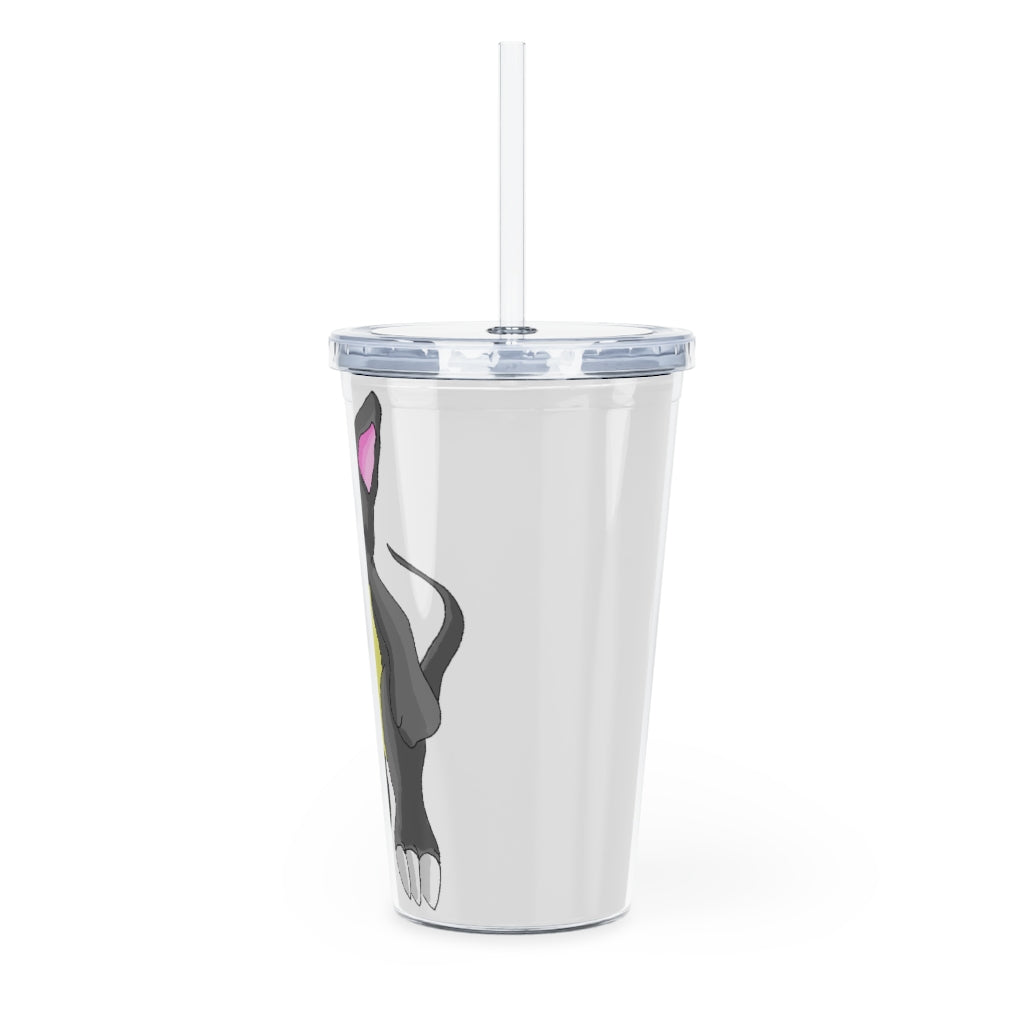 Psycore Plastic Tumbler with Straw showcasing a customizable design, lid, and reusable straw, perfect for events and gatherings.